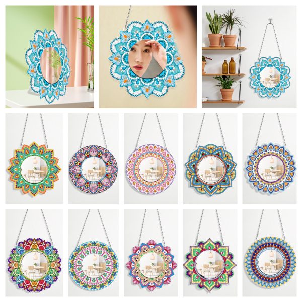 6pcs/set DIY Diamond Painting Christmas Rhinestone Keychain Key Ring Kits